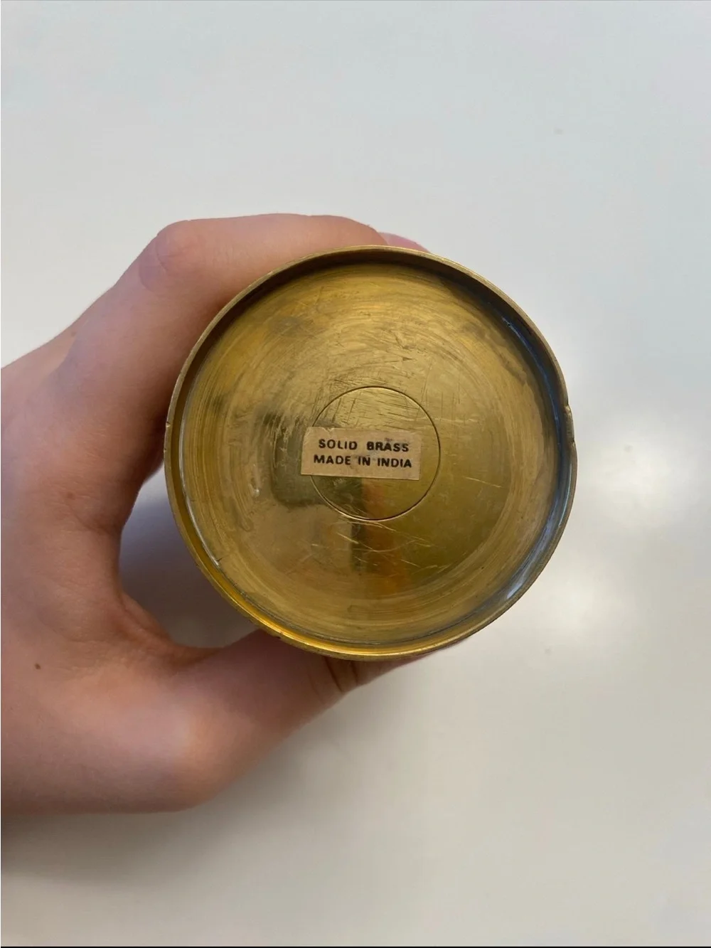 Vintage Solid Brass Mini Milk Can Vase – 4.5”